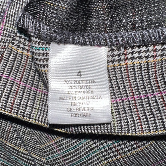 Roz &Ali Pants Women’s Sz 4 Multicolor Polyester Blend Elastic Waist - Picture 4 of 13